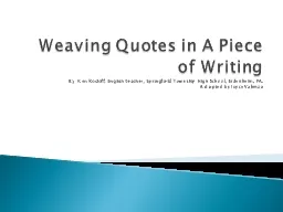 Weaving Quotes in A Piece of Writing