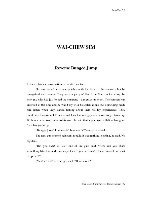 WaiChew Sim: Reverse Bungee Jump