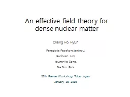 An effective field theory for dense nuclear matter