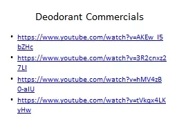 Deodorant Commercials