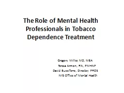 The Role of Mental Health Professionals in Tobacco Dependen