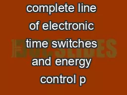 For our complete line of electronic time switches and energy control p