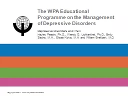 The WPA Educational Programme on the Management of Depressi