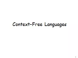 1 Context-Free Languages
