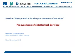 Session “Best practice for the procurement of services”
