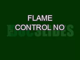  FLAME CONTROL NO