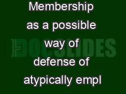 Trade Union Membership as a possible way of defense of atypically empl