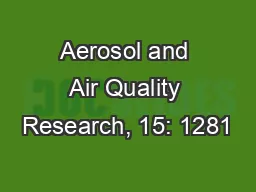 Aerosol and Air Quality Research, 15: 1281