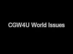 CGW4U World Issues