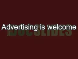 Advertising is welcome