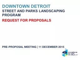 Pre-proposal meeting | 11 December 2015