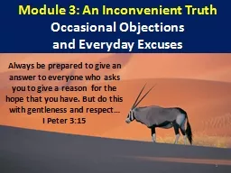 Module 3: An Inconvenient Truth