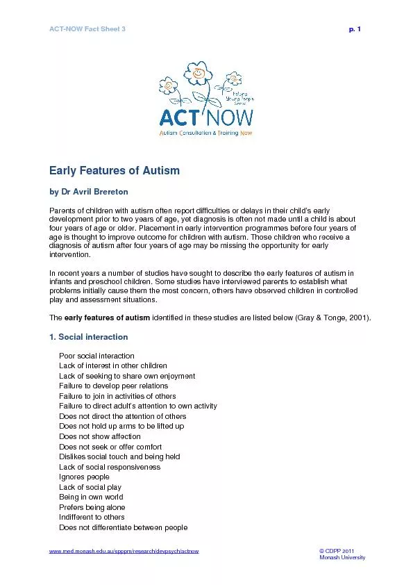 ACT-NOW Fact Sheet 3   p. 1www.med.monash.edu.au/spppm/research/devpsy