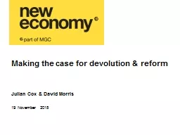 Making the case for devolution & reform