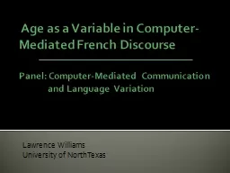 Age as a Variable in Computer-Mediated French Discourse