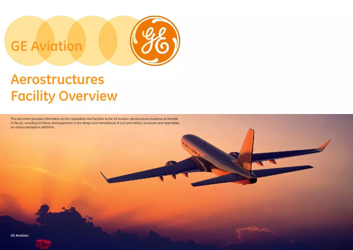 E AviationAerostructuresFacility OverviewThis document provides inform