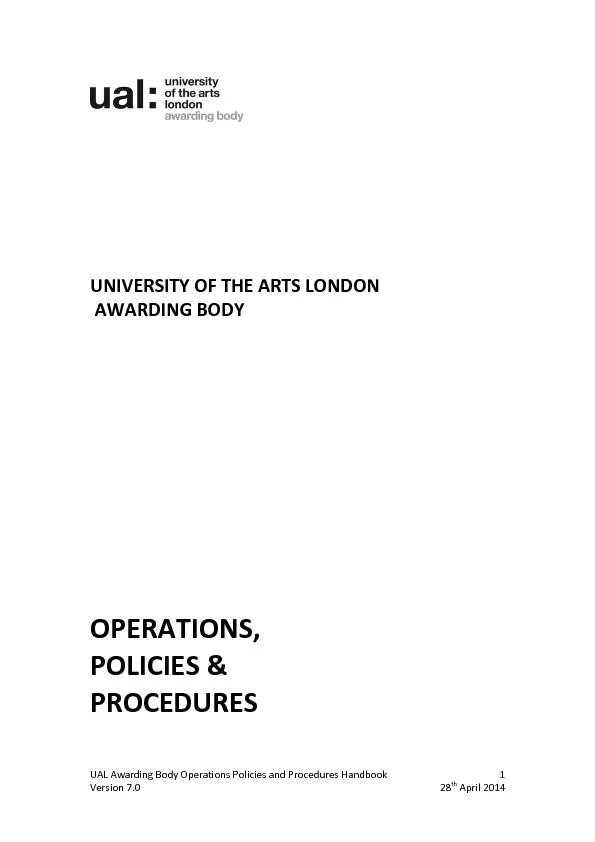 UAL Awarding Body Operations Po