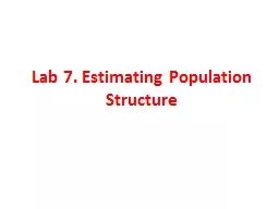 Lab 7. Estimating Population Structure