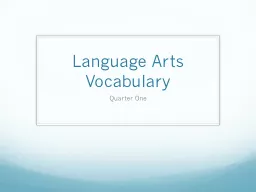 Language Arts Vocabulary