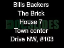 Rocket City Bills Backers The Brick House 7 Town center Drive NW, #103