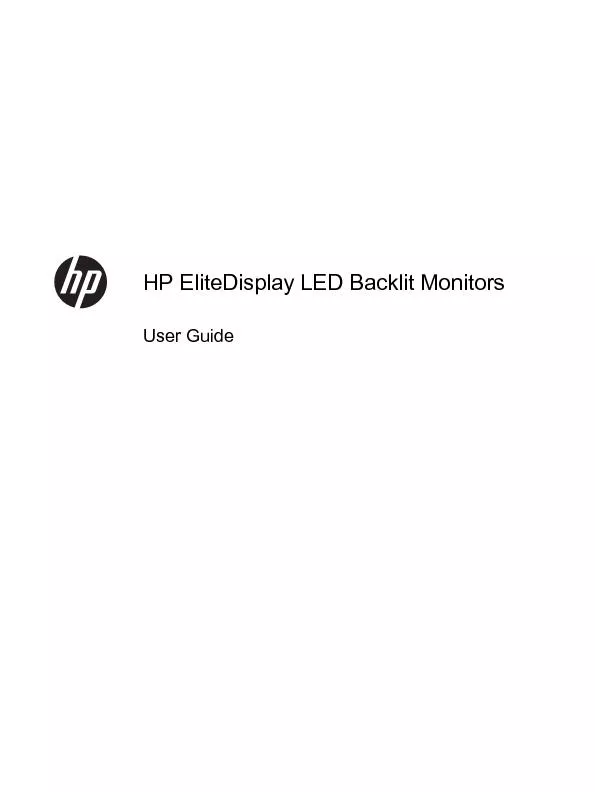HP EliteDisplay LED Backlit MonitorsUser Guide
