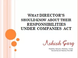 What DIRECTOR’S should know about their RESPONSIBILITIES