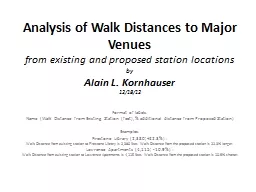 Analysis of Walk Distances to Major Venues