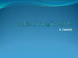 NA62 timing in 2014+