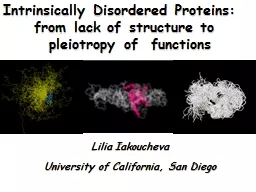 Intrinsically Disordered Proteins: