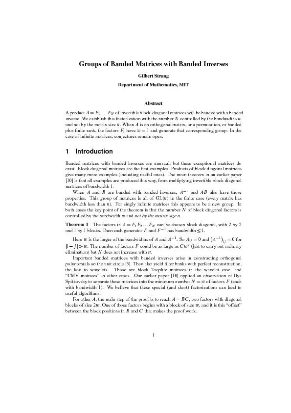 GroupsofBandedMatriceswithBandedInversesGilbertStrangDepartmentofMathe