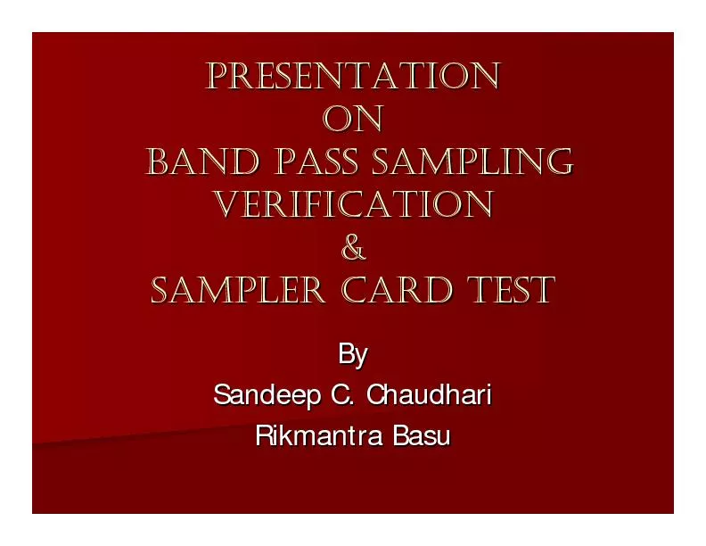 PRESENTATION PRESENTATION ONON BAND PASS SAMPLING BAND PASS SAMPLING V