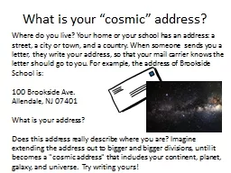 What is your “cosmic” address?