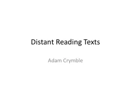 Distant Reading Texts