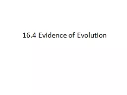 16.4 Evidence of Evolution