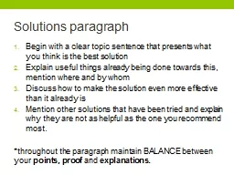 Solutions paragraph