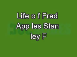 Life o f Fred App les Stan ley F