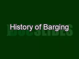 History of Barging