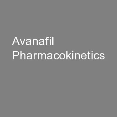 Avanafil Pharmacokinetics