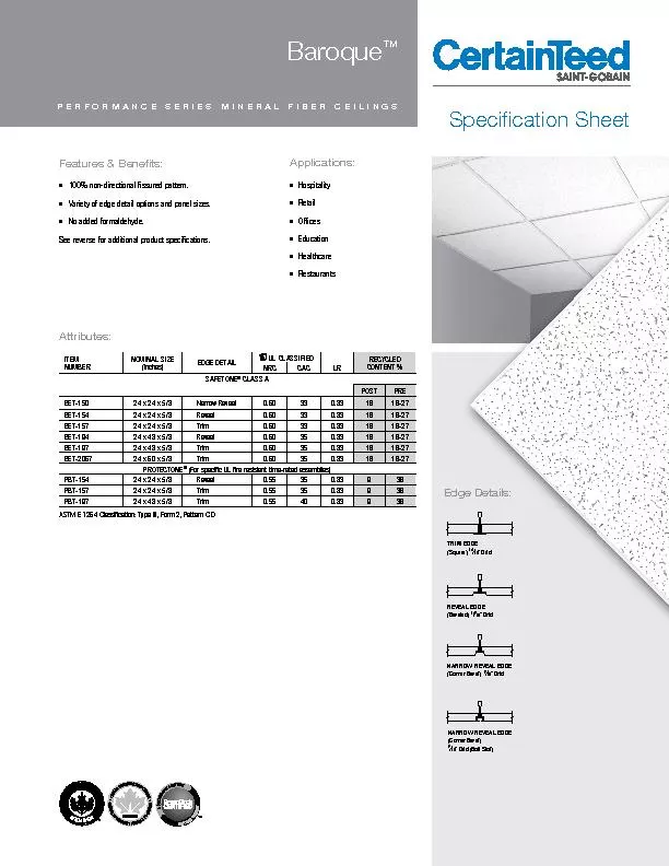 Specication Sheet