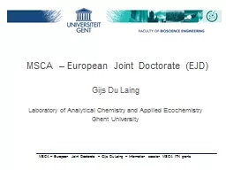 MSCA – European Joint Doctorate – Gijs Du Laing – Inf
