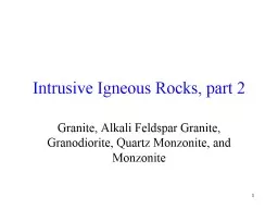 1 Intrusive Igneous Rocks, part 2