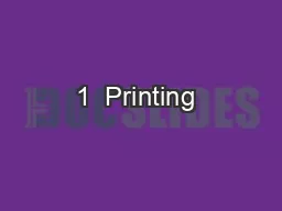1  Printing & Imaging Technology