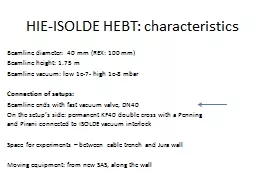 HIE-ISOLDE HEBT: characteristics