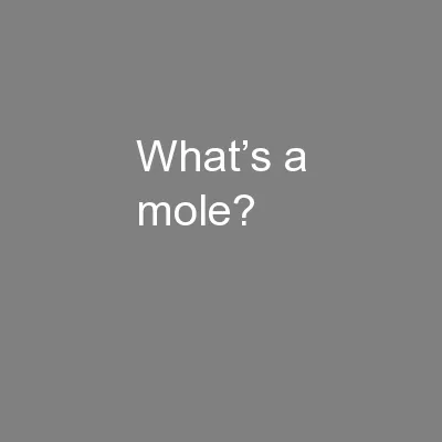 What’s a mole?