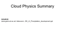 Cloud Physics Summary