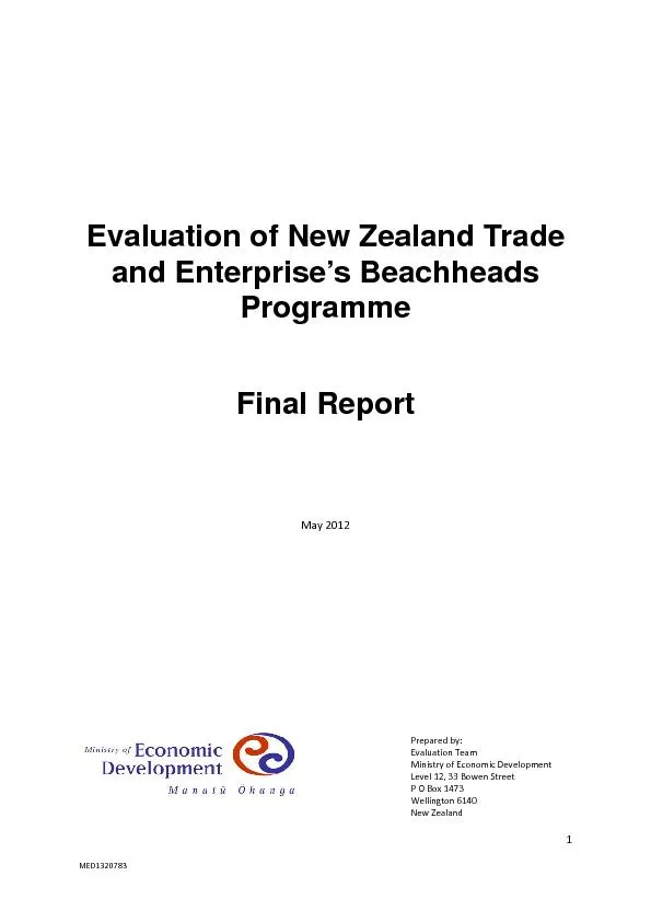 MED1320783Evaluation of New Zealand Trade and Enterprise