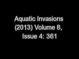 Aquatic Invasions (2013) Volume 8, Issue 4: 361