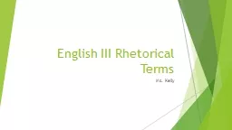 English III Rhetorical Terms