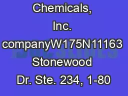 an Arch Chemicals, Inc. companyW175N11163 Stonewood Dr. Ste. 234, 1-80