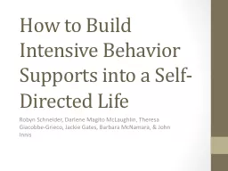 How to Build Intensive Behavior Supports into a Self-Direct